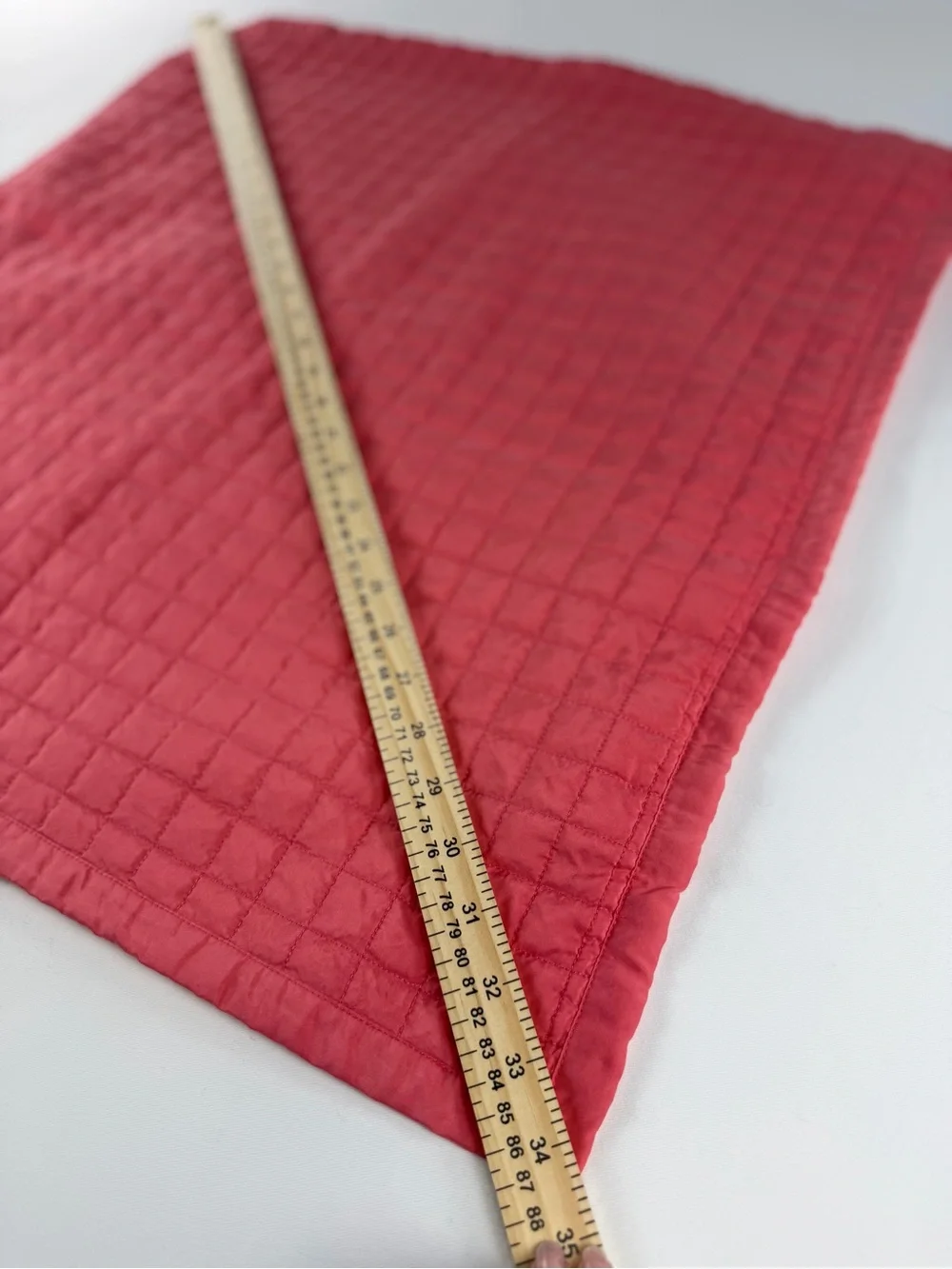 2 - Pair Ann Gish Quilted Euro Pillow Shams in Coral Pink 100% Washable Silk